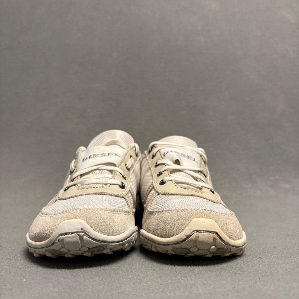 Diesel Futuro W Sneakers 8.5 Beige Cream Good Mesh Suede Low Top Womens - Picture 2 of 11